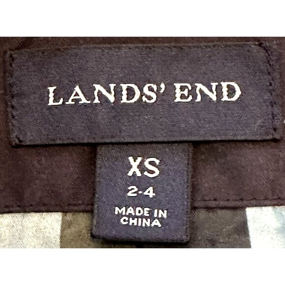 Lands End Womens Trench Coat Mid Length Plaid Lining Navy Blue Size XS 2-4 - Picture 10 of 14